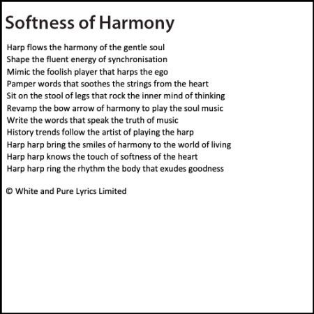 Harp flows the harmony of the gentle soul