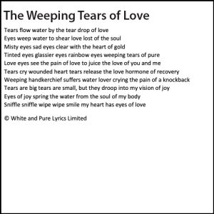 Tears flow water by the tear drop of love
